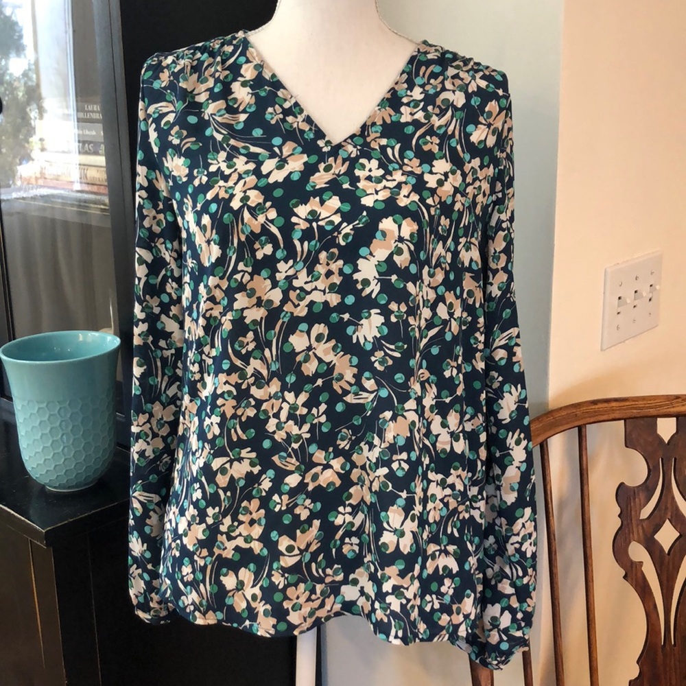 Banana Republic Woman’s semi sheer blouse blue